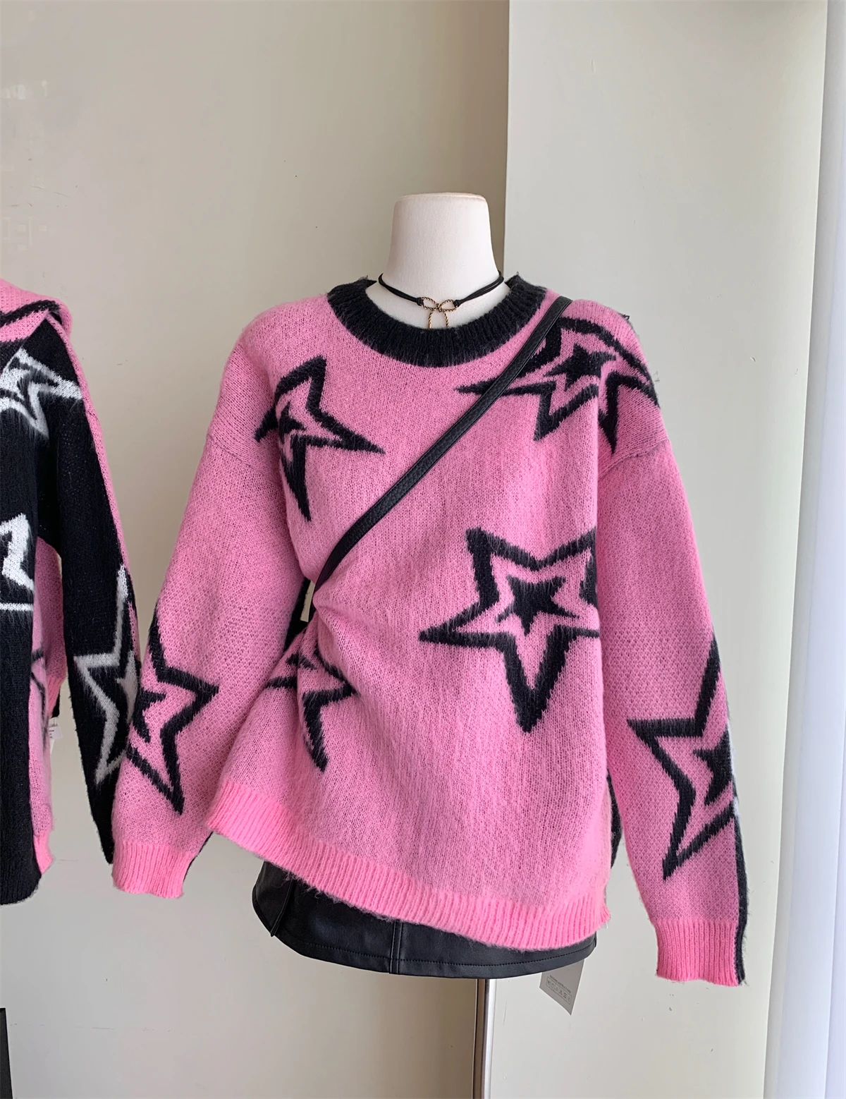 All-Matching Sweater Women Autumn and Winter Clothing Star Painting Y2K Hot Girl Design Fashion Streetwear Loose Sweater Top