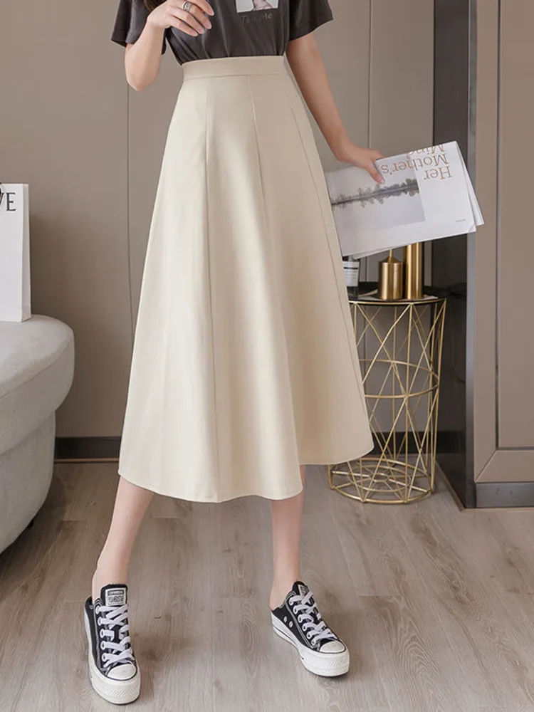 Fashion Temperament Vintage Elegant Harajuku A-line High Waist Vintage Simple Casual Streetwear Temperament Skirt Summer