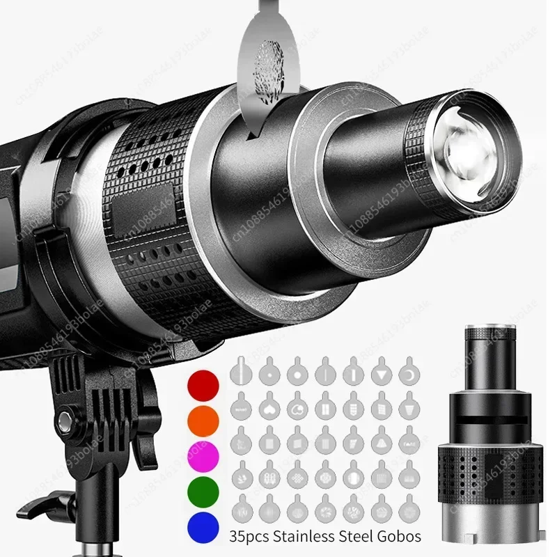 Cone lens video artist styling photography studio lighting kit with 35 Gobo optical spotlight cameras for   photo