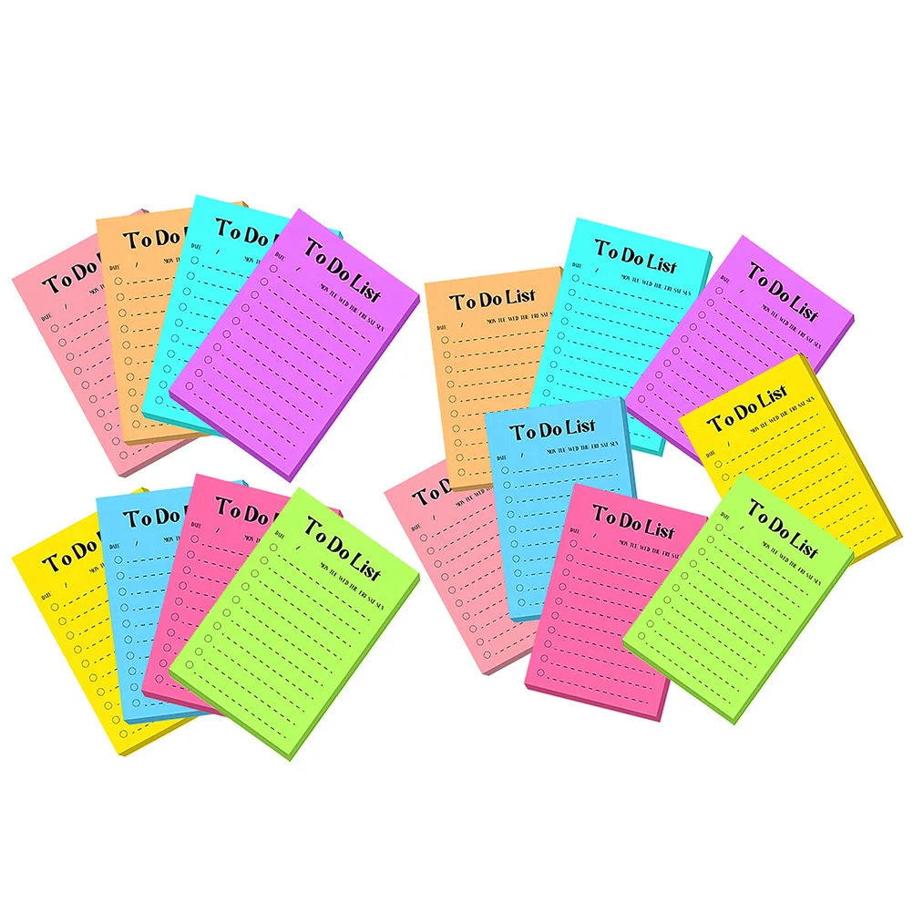 

16 Books Fluorescent Notes School Pads Small Office Household Simple Memo Cute Paper Stickers Colorful Notepads