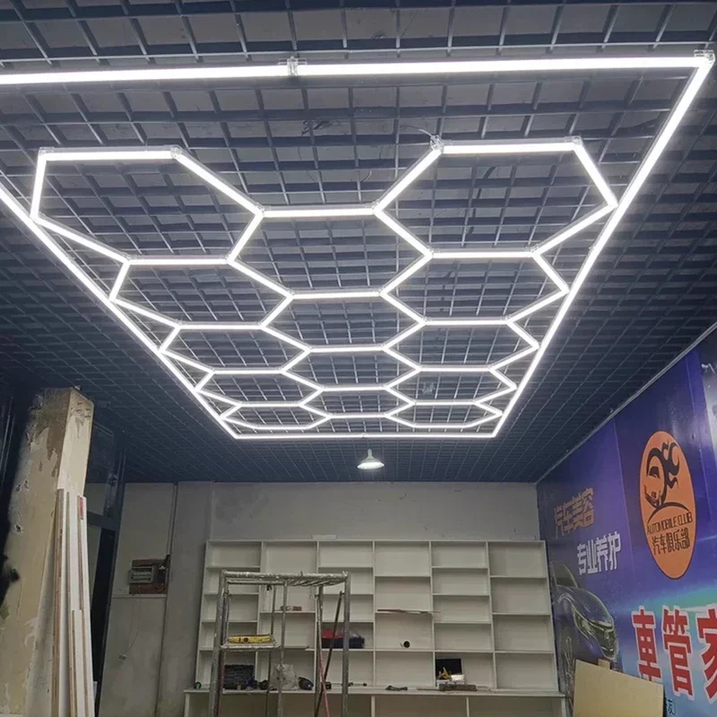 أضواء زخرفية متغيرة الألوان للسقف LED للمرآب السداسي DIY، تفاصيل السيارة، غرفة الصالة الرياضية، نادي الحفلات، ألعاب الحفلات