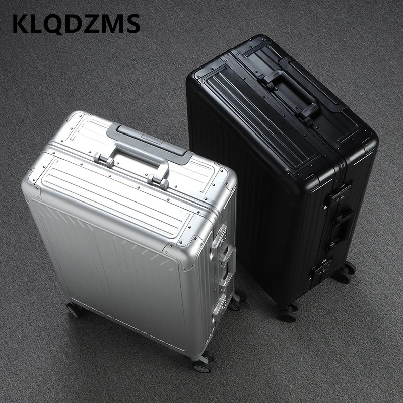 KLQDZMS-Valise d'Embarquement en Alliage d'Aluminium et de Magnésium pour Homme, Valise à Roulettes de Grande Capacité, Bagages d'Affaires, 20, 24 Pouces, 28