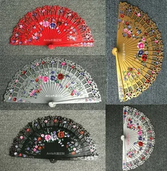 Spanish Style Hand Painted Flower Fan Wood Fan Custom Dance Wedding Gift