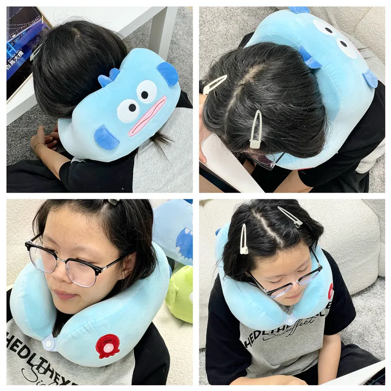 Memory Foam U-shaped Neck Pillow Kawaii Kuromi My Melody Cinnamoroll Nap Pillow Japanese Style Travel Pillow Girl