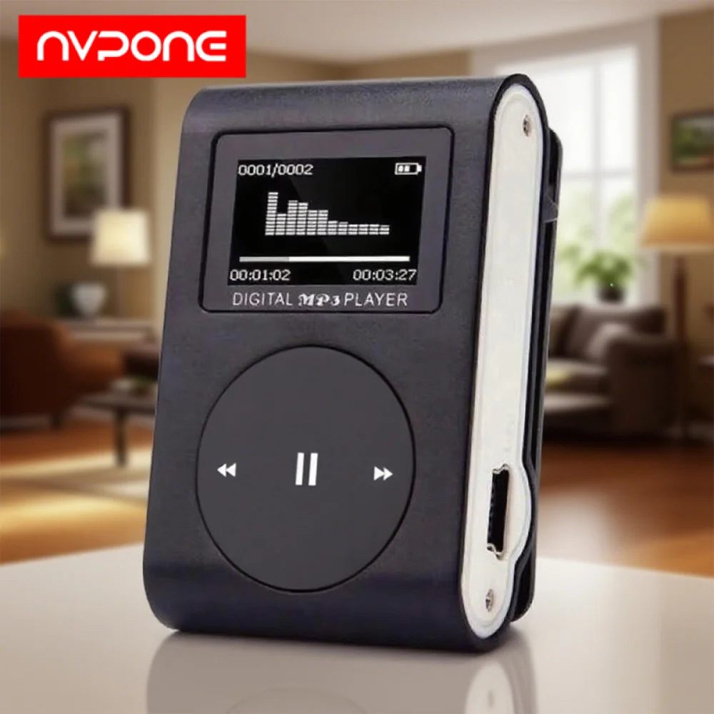 Portable Mini MP3 Player for Music Stereo Speaker Clip LCD Display for Support TF Card Noise Cancelling Sports Student Walkman view 2