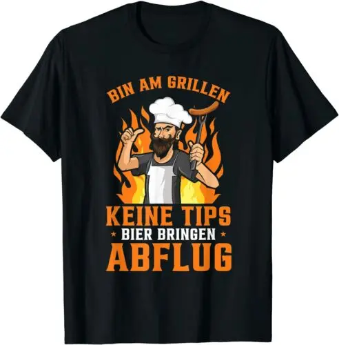 Neu Herren Grill & Barbecue Spruch BBQ Bin Am Grillen Abflug Premium T-shirt