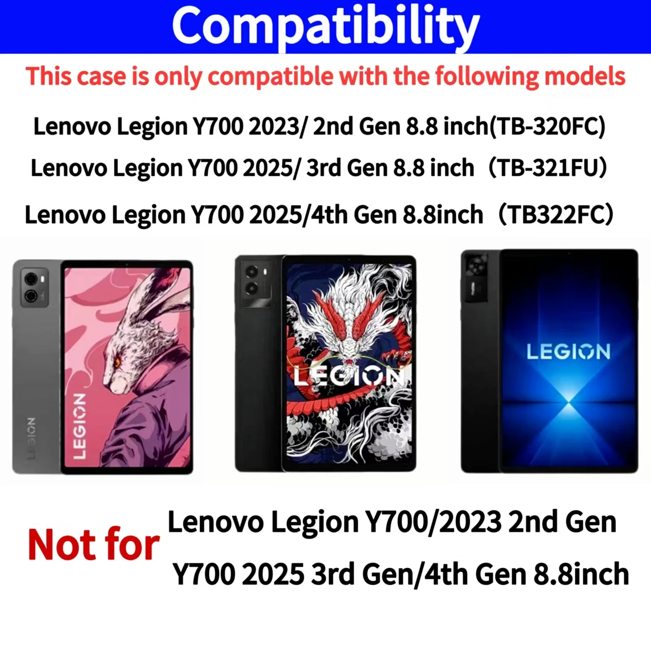 حافظة Lenovo LEGION Y700 2nd Gen 2023 لـ Y700 /3rd /4th Gen 2025 8.8 "غطاء محطة ذكية للوحة المفاتيح بلوتوث قابل للإزالة #2