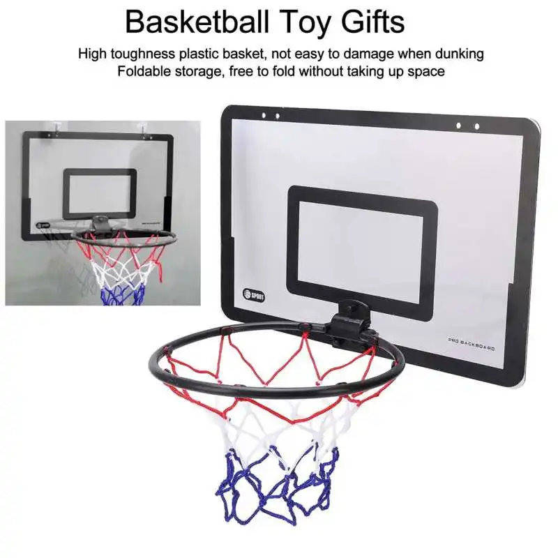 Small Door Mounted Basketball Hoop Set Indoor Hanging Basketball Hoop and Netting Game Kit for Kids