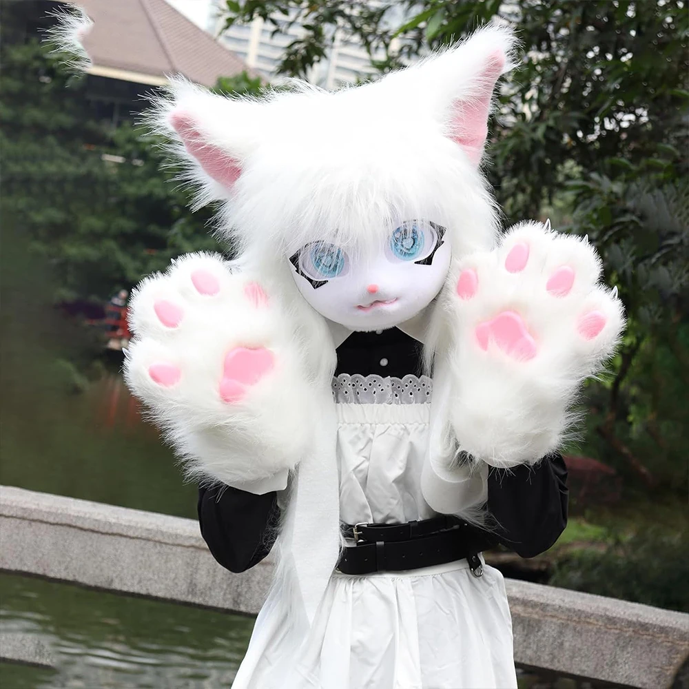 Halloween Fursuit Kigurumi Beast Head Mask Cosplay Animal Cat Anime Lolita Kig Skull Helmet Carnival Party Costume Prop Gifts