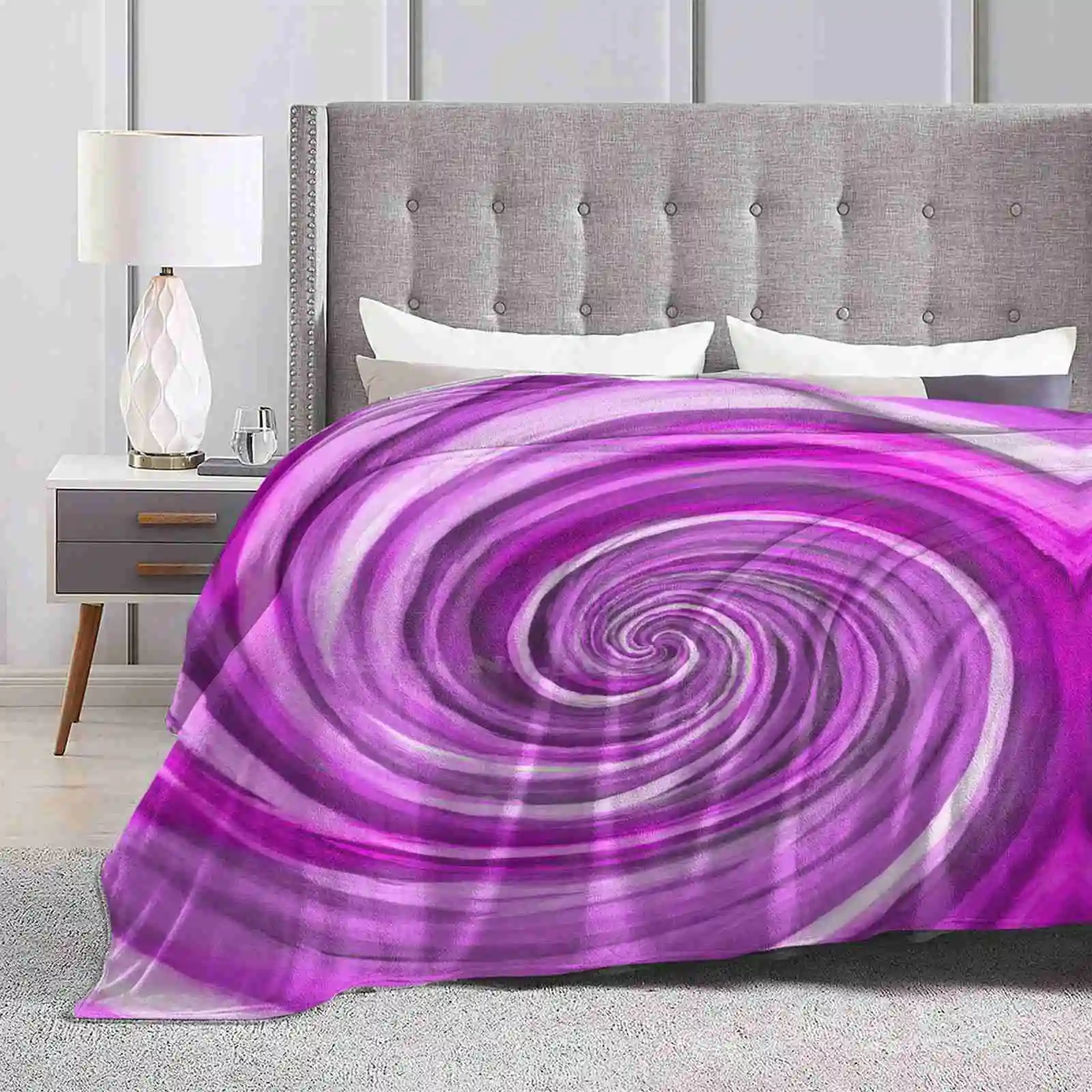 Quantum Color Art-Entanglement 1Epst-Pink Painted By Hand. Blanket Soft Warm Travel Portable Blanket Multicolor Quantum Physics