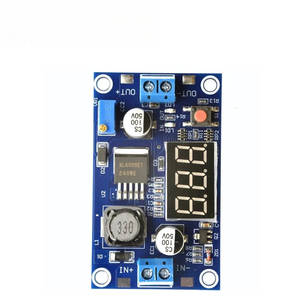 Upgraded XL6009 Boost Module 5-32V to 5-40V 4A with Digital Voltmeter & Calibration Function