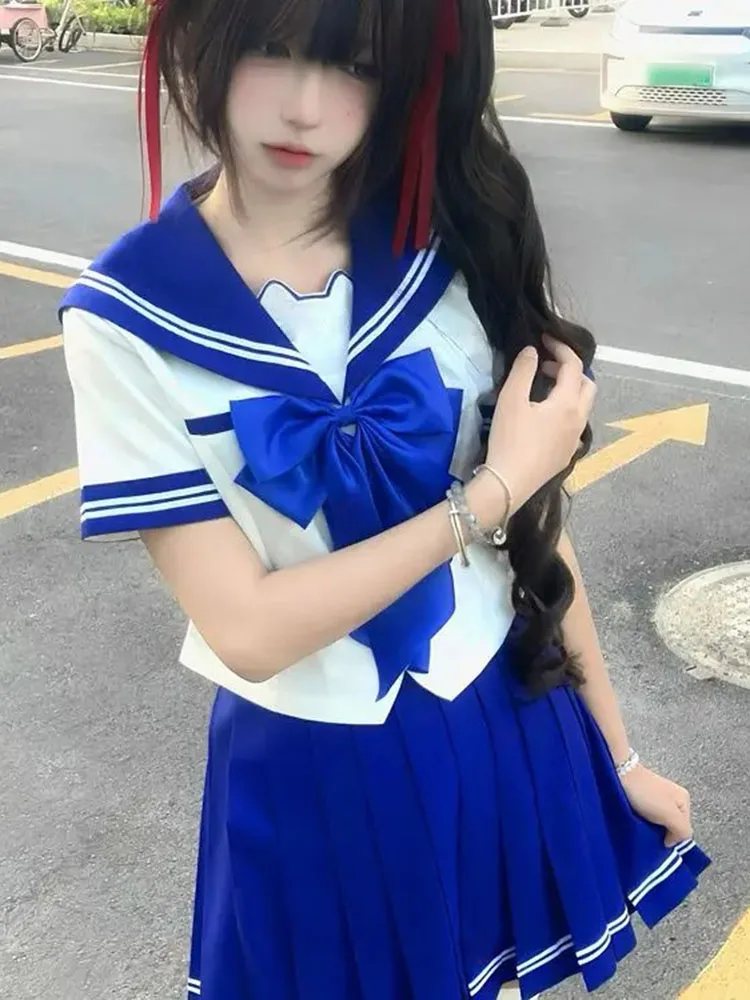 

Комплект из двух предметов в консервативном стиле, женская одежда, топы с матросским воротником и вышивкой, плиссированная юбка с высокой талией, шикарный милый летний костюм