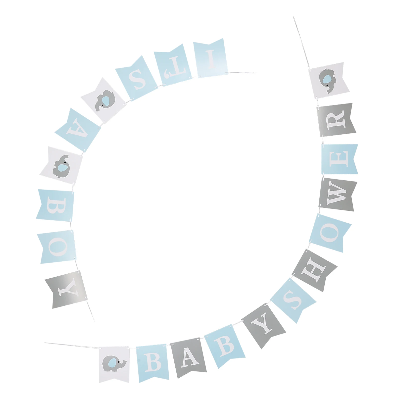 

2 Sets Elephant Pulls Flag Baby Shower Party Banner Decorations Hanging Banners for Birthday Celebrations Easy Install