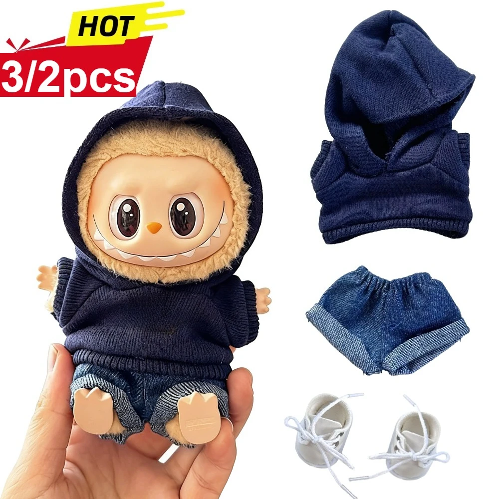 For Labubu Doll Clothing Cute Sweater Set 17cm Clothing Shoes Doll DIY Accessories Training Sitting Party Games Toys Gifts