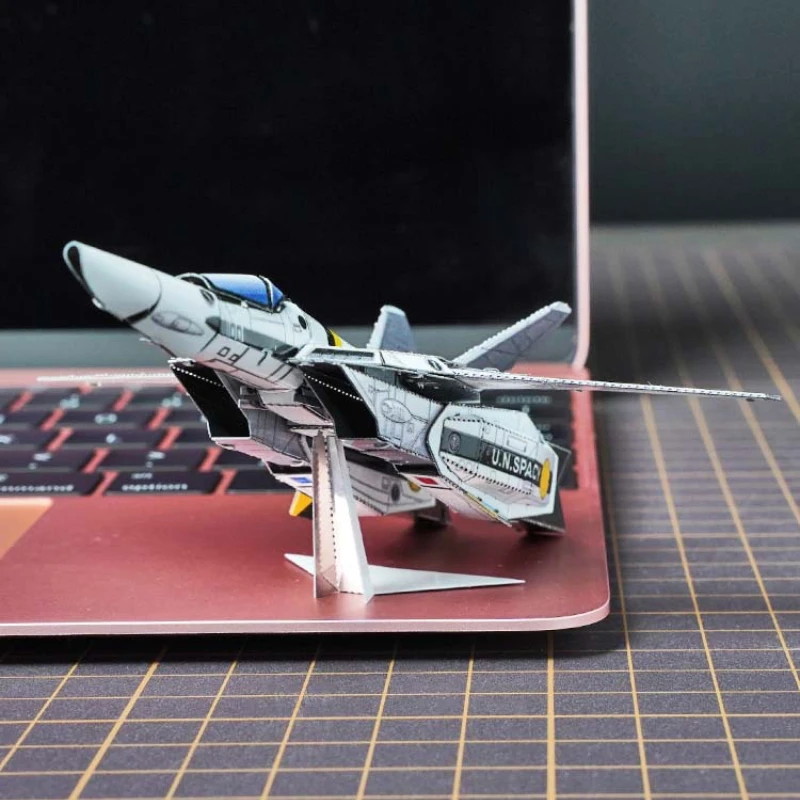 VF-1S Deformation Fighter 3d Metal Puzzle Glue-free DIY Manual Assembly Model Kits Jigsaw Puzzle Toys Creative Gifts Decoration