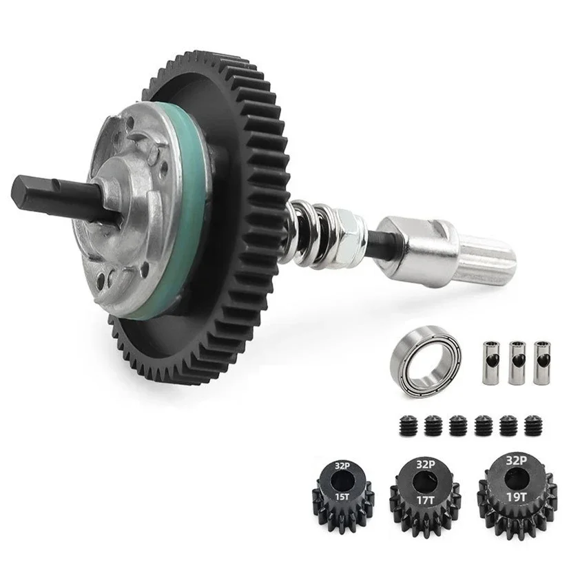 Embrayage à pantoufle complet en métal 54T 6878 avec pignon 15 17 19T pour 1/10 Traxxas Slash 4x4 VXL Stampede Rustler, pièces de mise à niveau