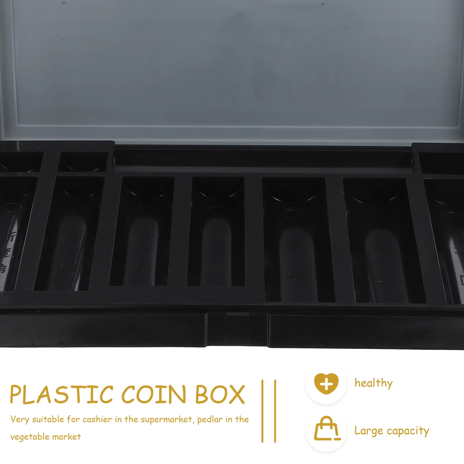 

Прочный ящик для хранения монет с несколькими отделениями для кассиров супермаркетов, износостойкий легкий кейс для организации хранения различных предметов