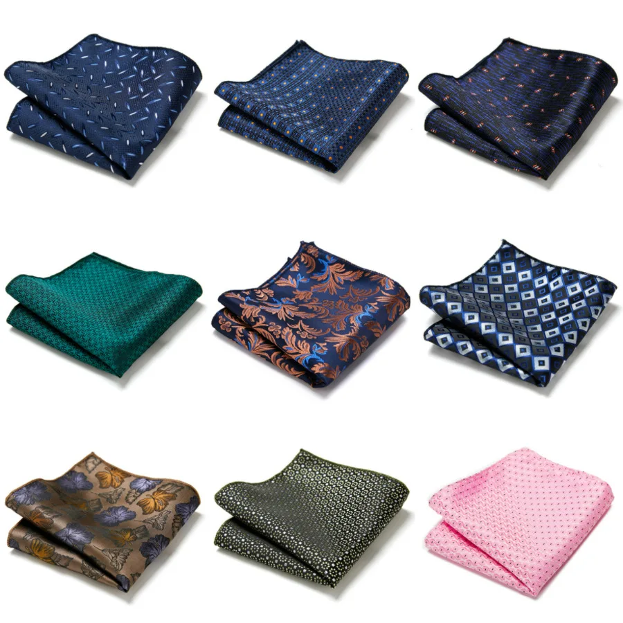 10-ピース-セット-マルチカラー-23-センチメートルメンズハンダーチーフ-クラシック-ストライプ-ペイズリー-ドット柄-スーツ-ポケット-スクエア-ハンカチ-バンダナ-オム