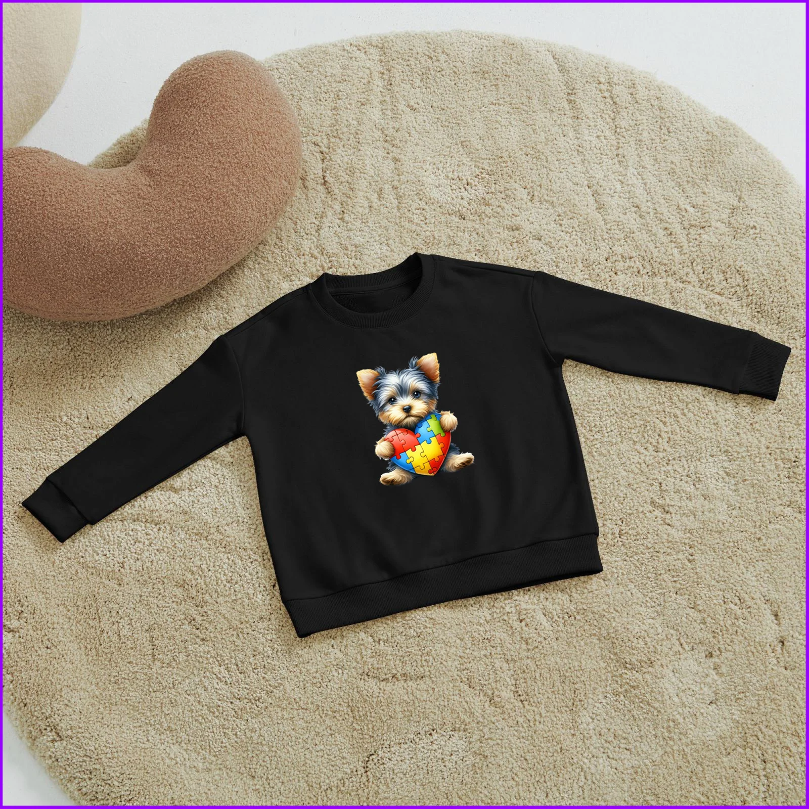 

Yorkshire Terrier With Autism Puzzle Heart Dog Sja593 Kids Boys Girls Hoodies Sweatshirts Tops Teen Clothes Rainbow Friends High