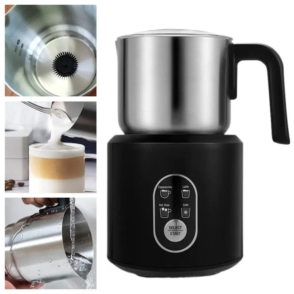 

4-in-1 Automatic Milk Frother Electric Instant Magic Froth 350ml Stainless Steel Pitcher Dishwasher Milk Frother and Steamer