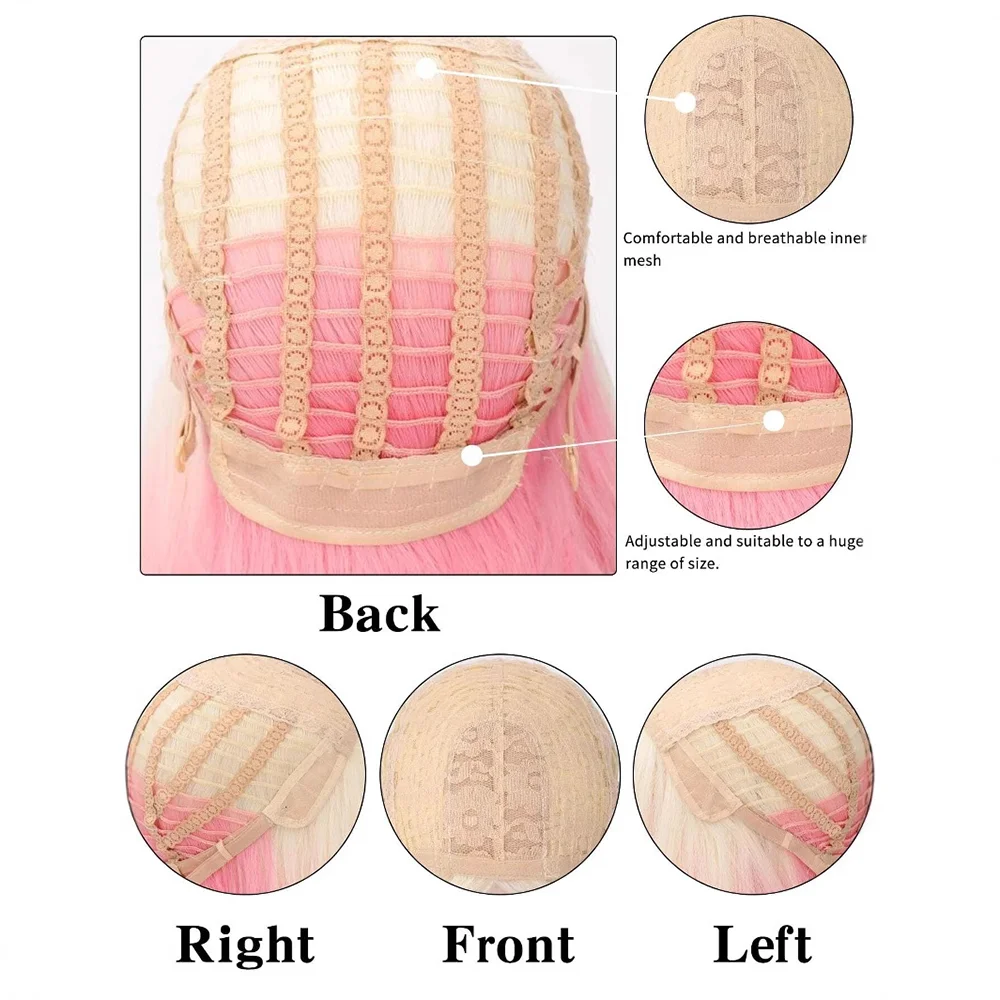 De Ending Seraphim Krulu Cosplay Synthetisch Haar 38-Inch Vampier Heks Anime Thema Party Roze Pruik Hoge Temperatuur Vezel