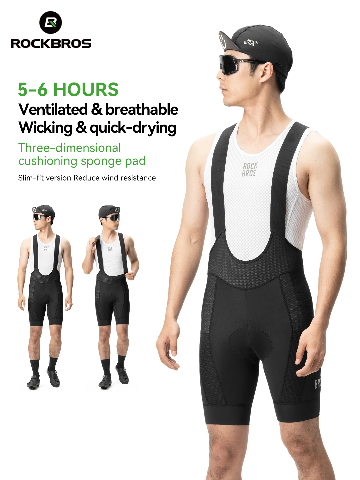 AliExpress ROCKBROS Summer Cycling Bib Shorts Lightweight High Elastic Breathable Shorts Shock Absorption Sponge Cushion Pad Cycling Shorts