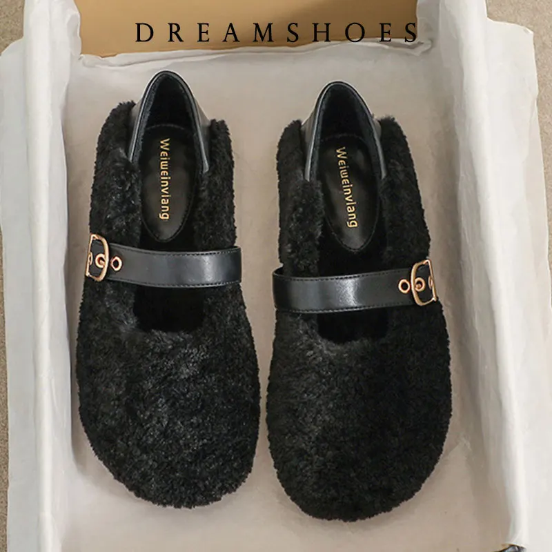 الخريف أحذية رياضية نسائية غير رسمية الضحلة موضة المرأة المتسكعون الفراء الشقق شتاء خريف جديد مريح فستان أحذية