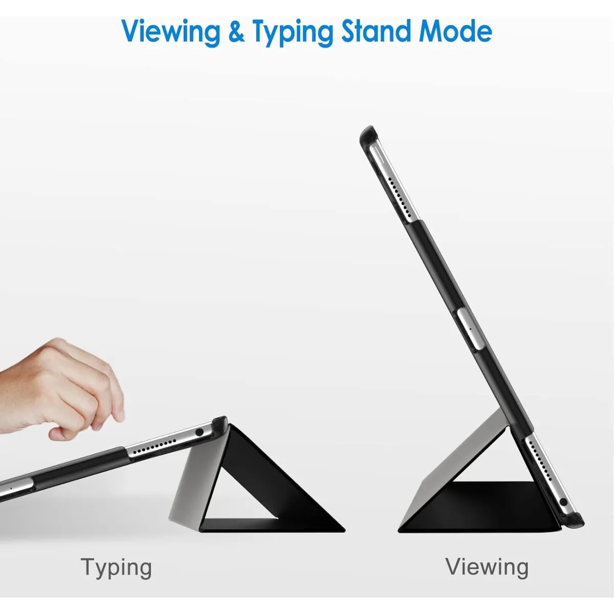 iPad Pro 12.9インチ用ケース (第2/3/4/5世代、2018/2020/2021/2022年モデル)、iPadタブレットケース、オートスリープ/ウェイク機能付き (ブラック)