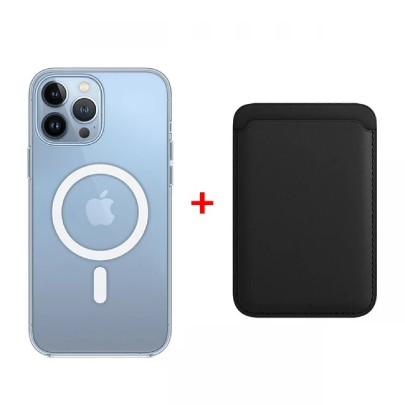 Magnetic Clear PU Wallet Card Holder For Magsafe Case For iPhone 16 15 14 11 Pro Max  13 12 Mini XR XSMax 7 8 Plus Magnet Slots