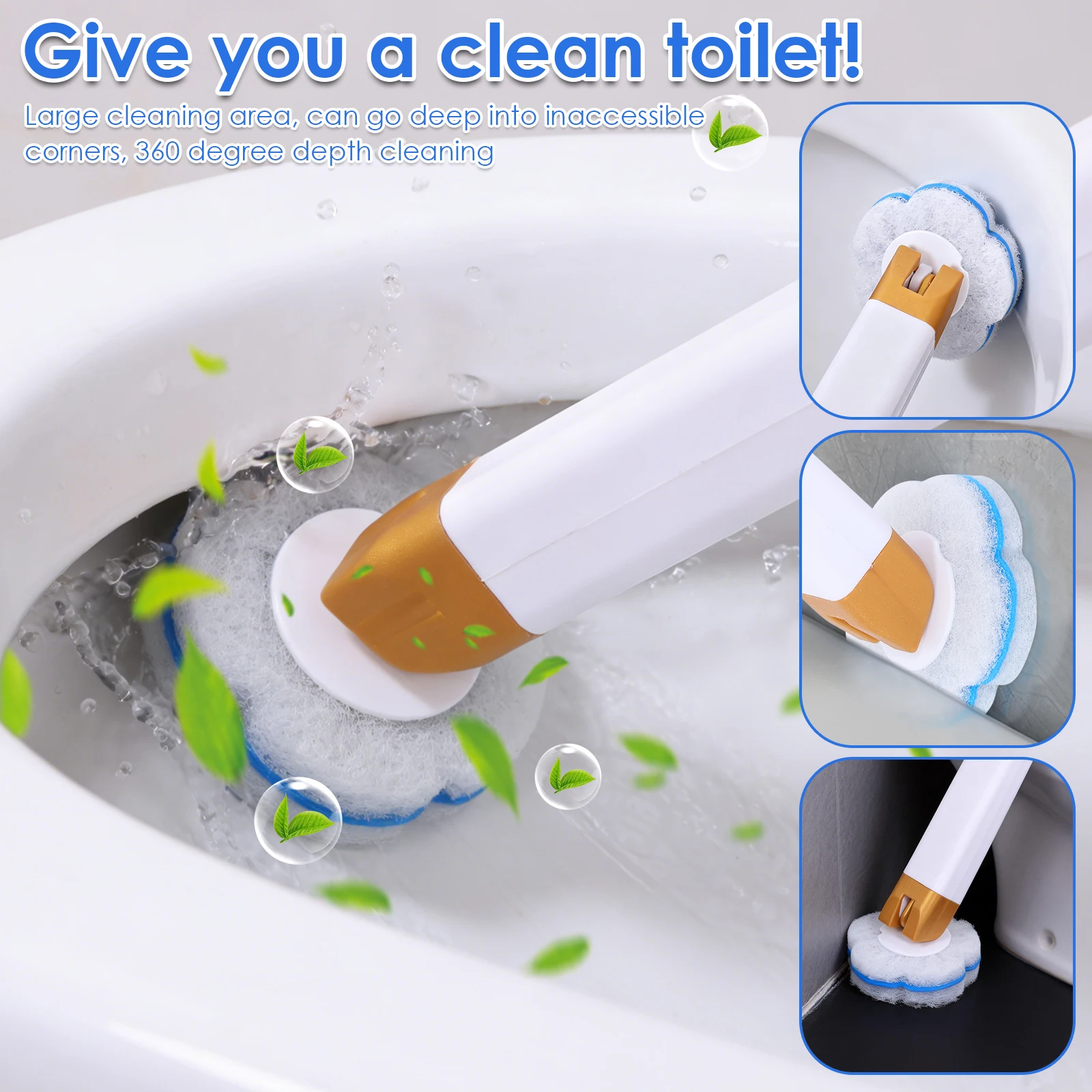 40/80 Pcs Toilet Brush Disposable Replacement Head Cleaning Kit Long Handle Toilet Wand Set Bathroom Cleaning Brush WC Tool
