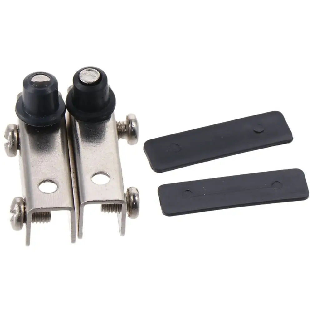 4 Pairs Silver Glass Clamp Polished Iron Pivot Hinge Door Hinge for Free-Swinging Glass Door