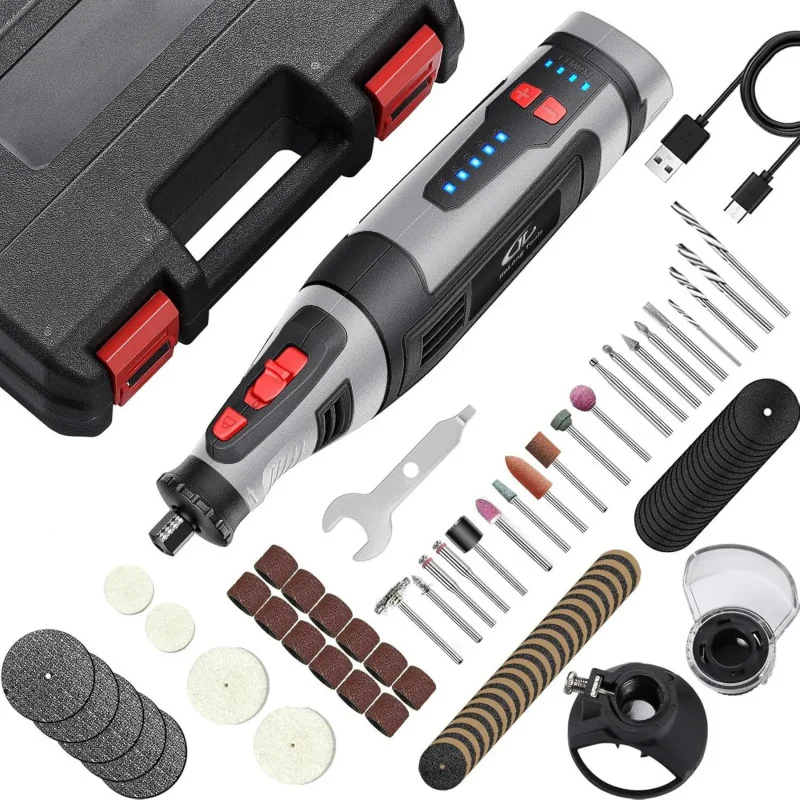 Cordless Mini Grinder Rotary Tool 2.0Ah 7.4V Rechargeable DIY Multi-Use Variable Speed Kit