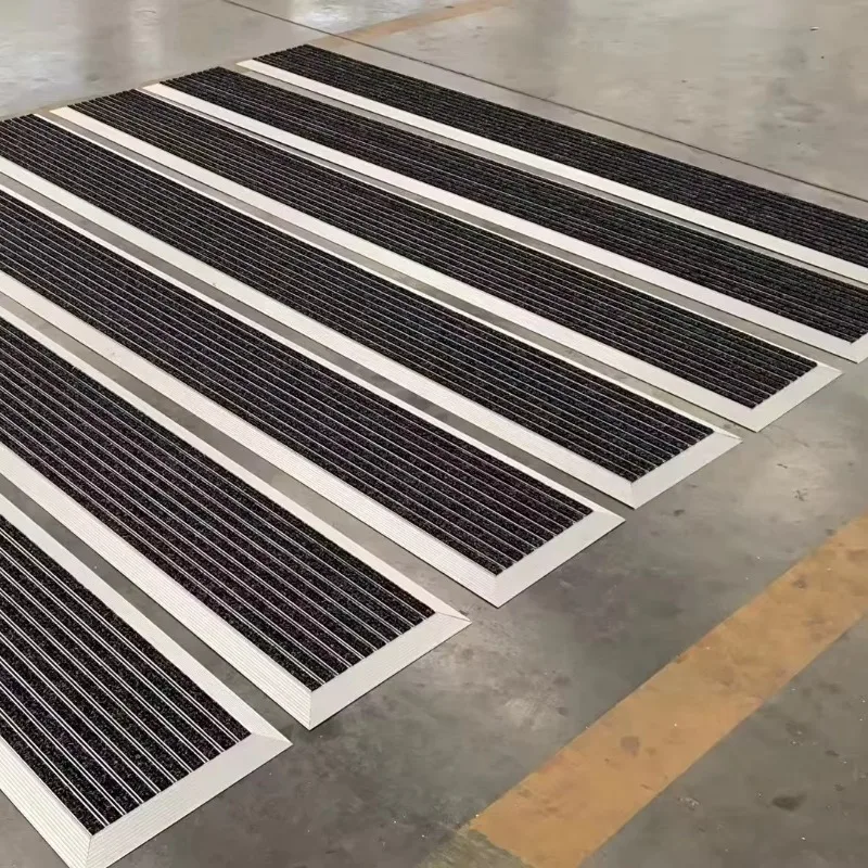 Decontamination entry mat, aluminum non-slip entry mat, custom textured carpet, commercial sign printing