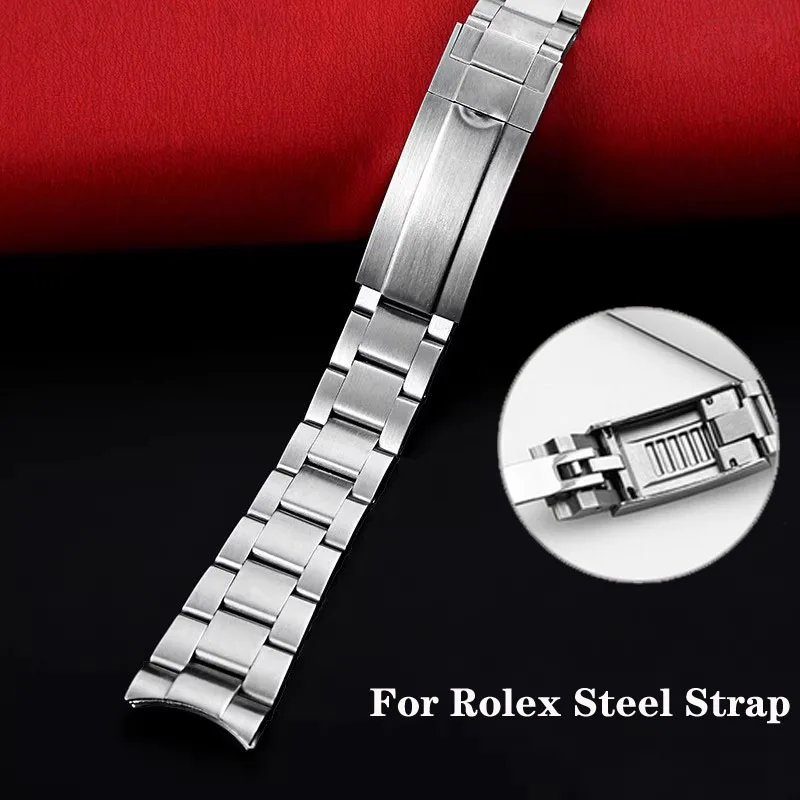 Watchbands For Rolex SUBMARINER DAYTONA Fine-Tuning Pull Button Clasp Watch Strap Accessories 904 Stainless Steel Bracelet 20mm