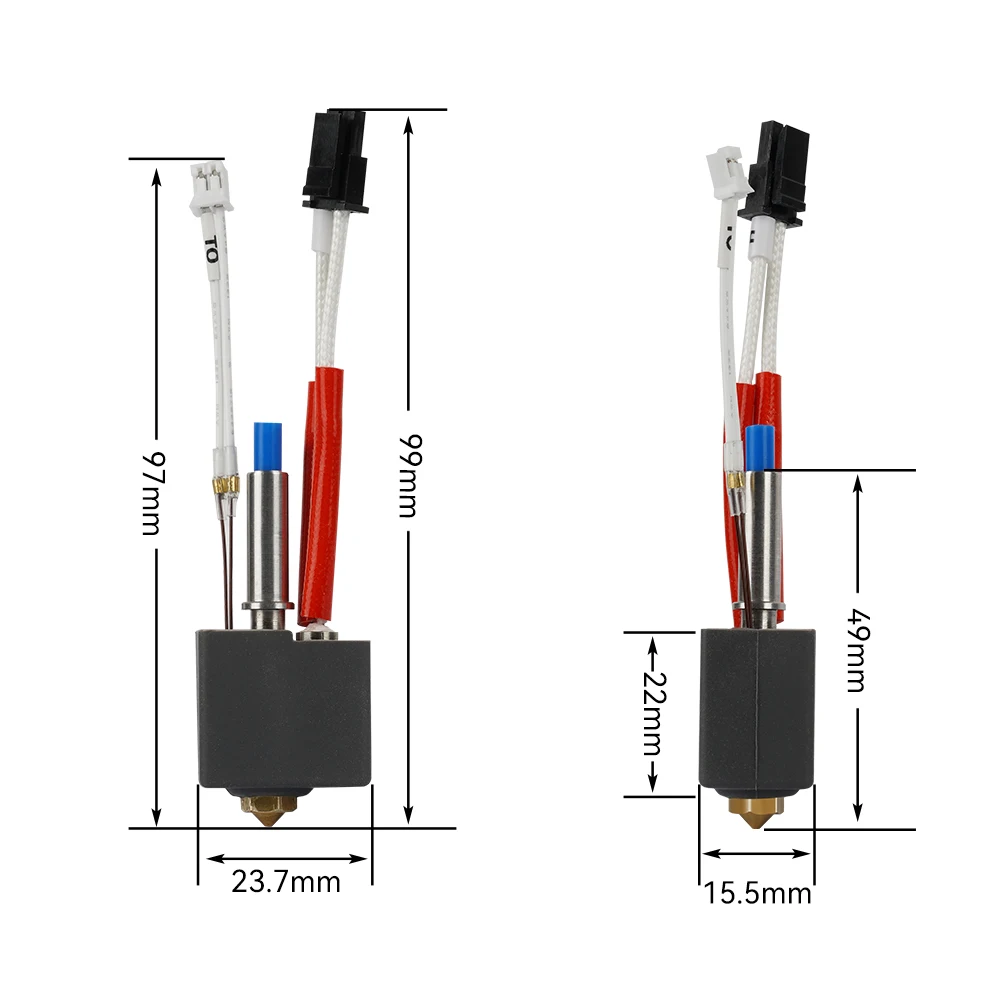 Hotend For KP3S V1 For Kingroon KP3S V1 24V 60W Hotend 0.4mm Brass nozzle Hotend Kit For KP3S V1 Nozzle