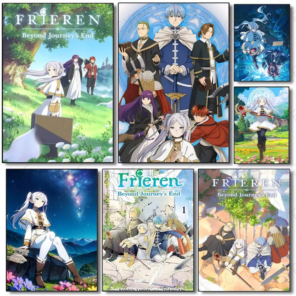 1PC F-Frieren B-Beyond Journey's End Anime Poster Poster Painting Wall Art Mural for Living Room Home Decor and Gifts