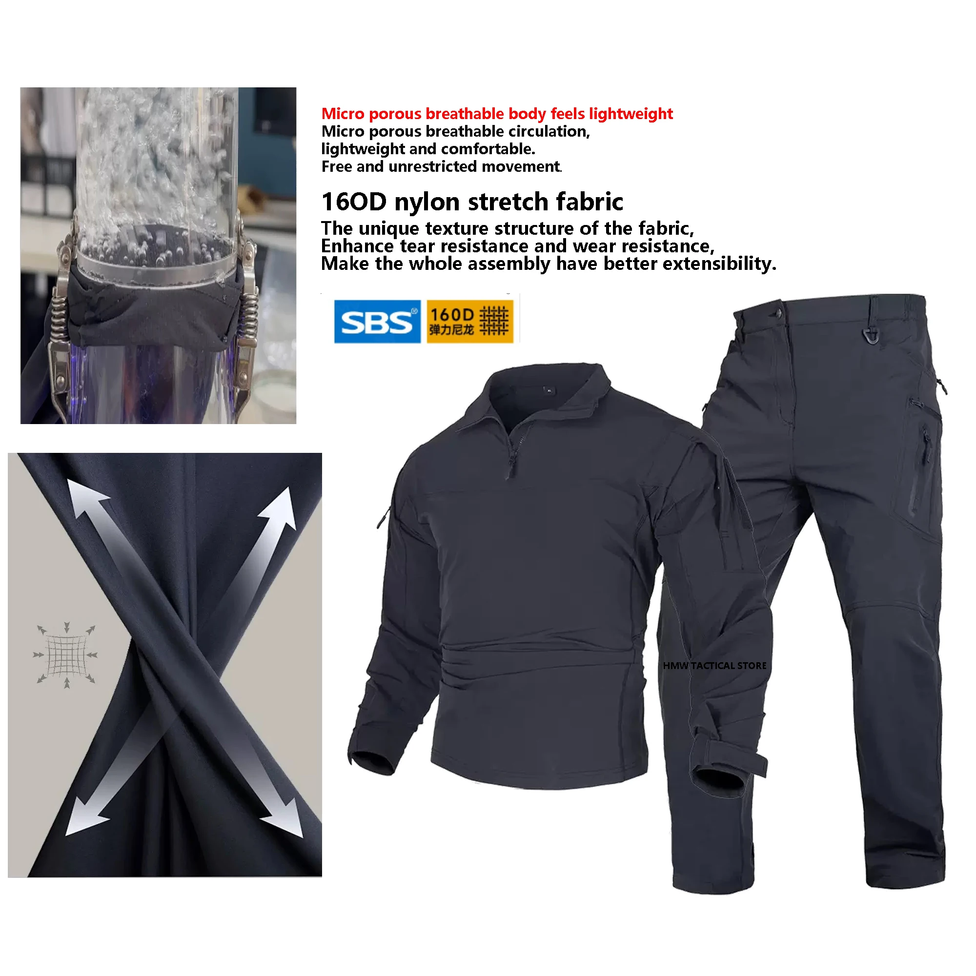 

Альпинистский эластичный костюм лягушки, тактический комплект, костюм лягушки с длинными рукавами, уличный дышащий городской костюм, темно-синие боевые брюки