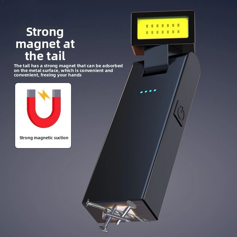 Multifunctional Mini Emergency Light Hiking Long Battery Life Portable Small Flashlight Rechargeable Magnetic Camping Light