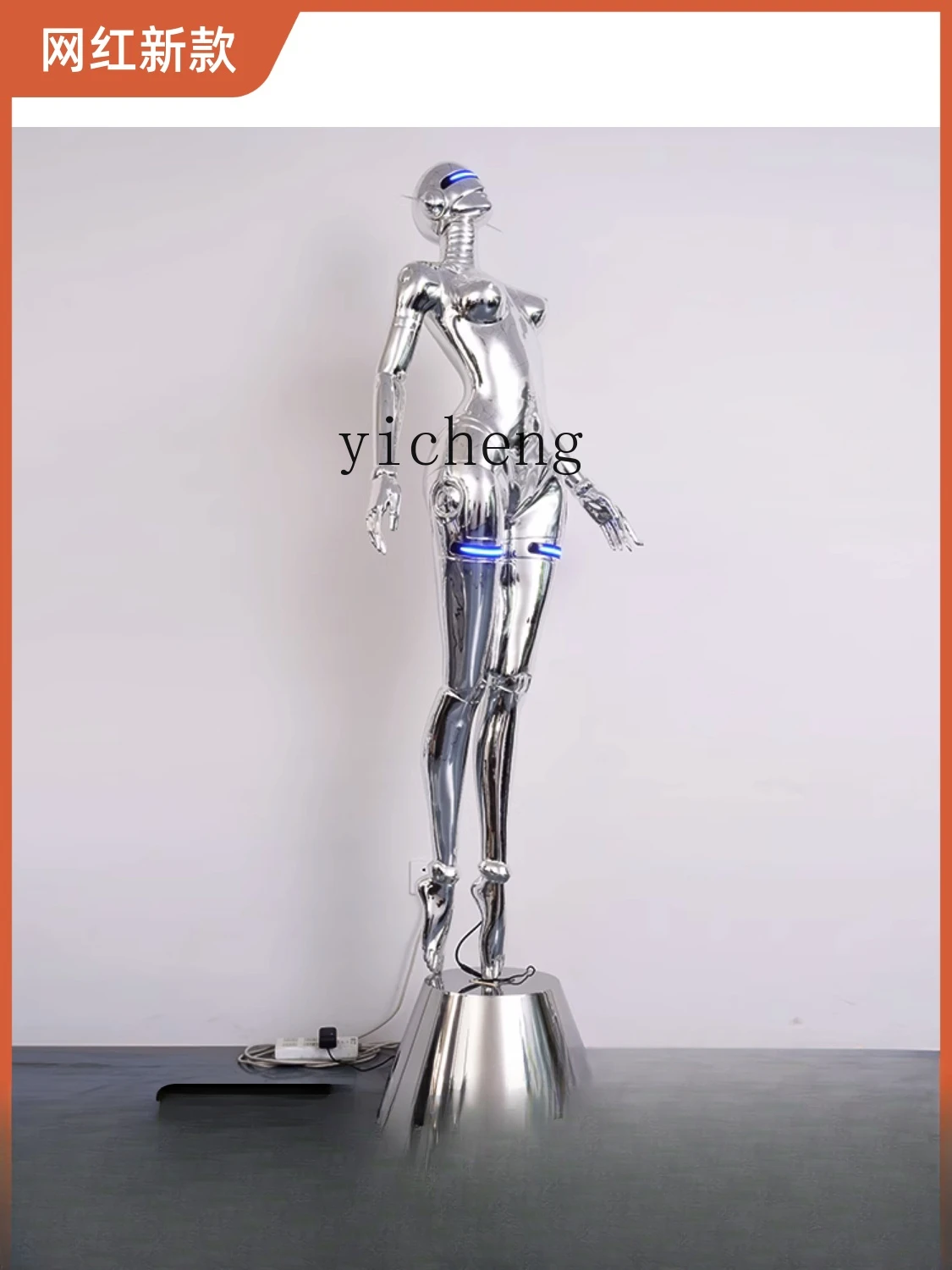 ZK Decoration Future Mechanical Ji Goddess Sculpture Art Figure Model Large Floor-Standing Decorations