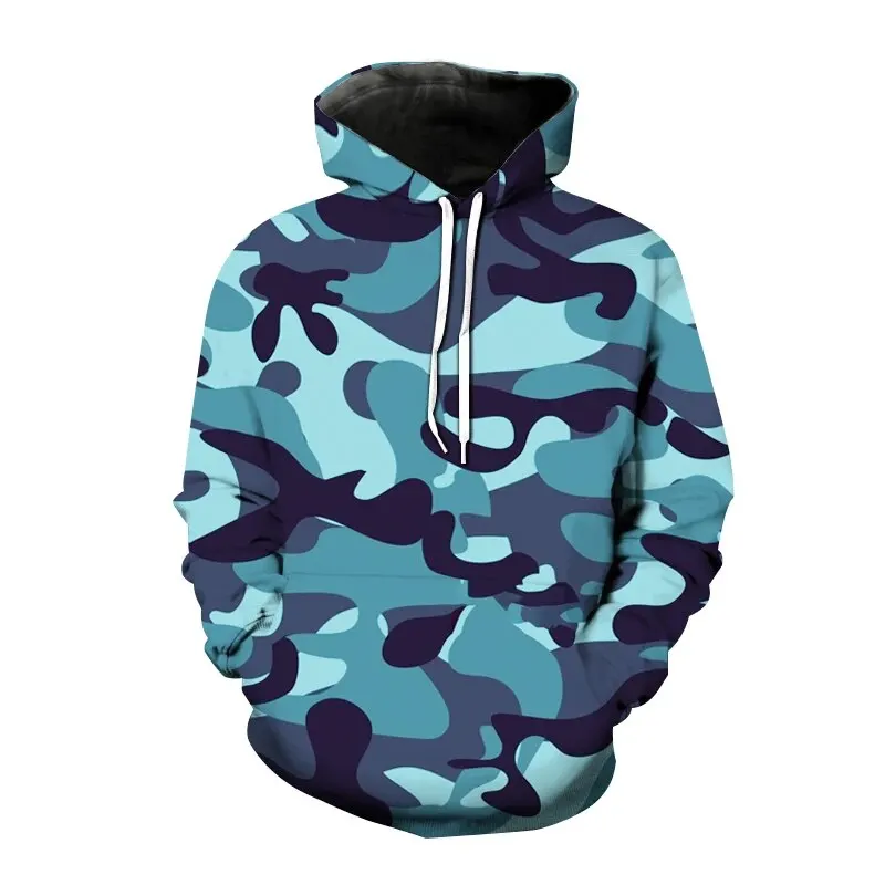 

Camouflage Veterans Hoodie 3D Printed Men's Fashion Outdoor Sports Shirt Extra Large Fishing and Mountaineering Pullover