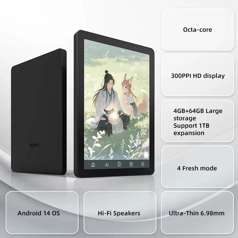 For Bigme B6 Color eReader 6''pocket color e-ink electronic book 300PPI 4GB+64GB, Android14 with google play system