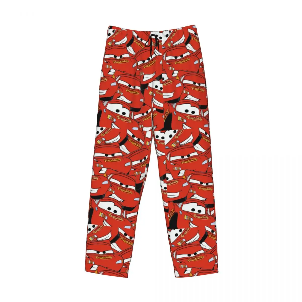 Pantalones de pijama con collage Lightning McQueen para hombre con estampado personalizado, ropa de dormir feliz, pantalones de salón para dormir con bolsillos