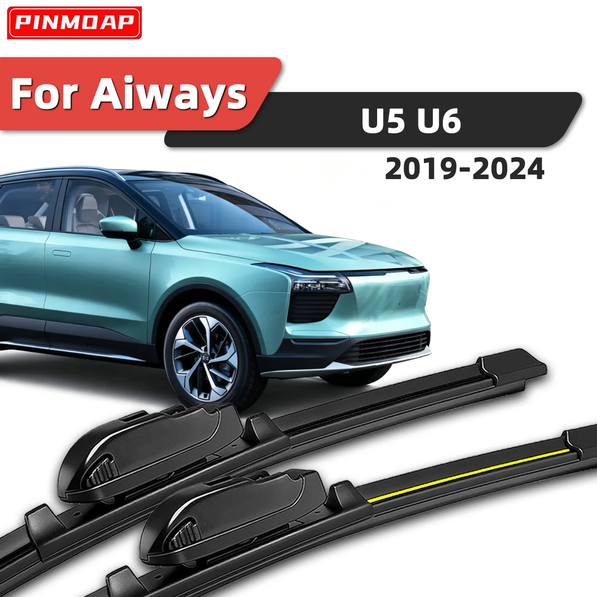 2 Stück Frontscheibenwischer passend für Aiways U5 U6 2019-2024 Auto Frontscheiben-Silentwischer Autoteile 2023 2022