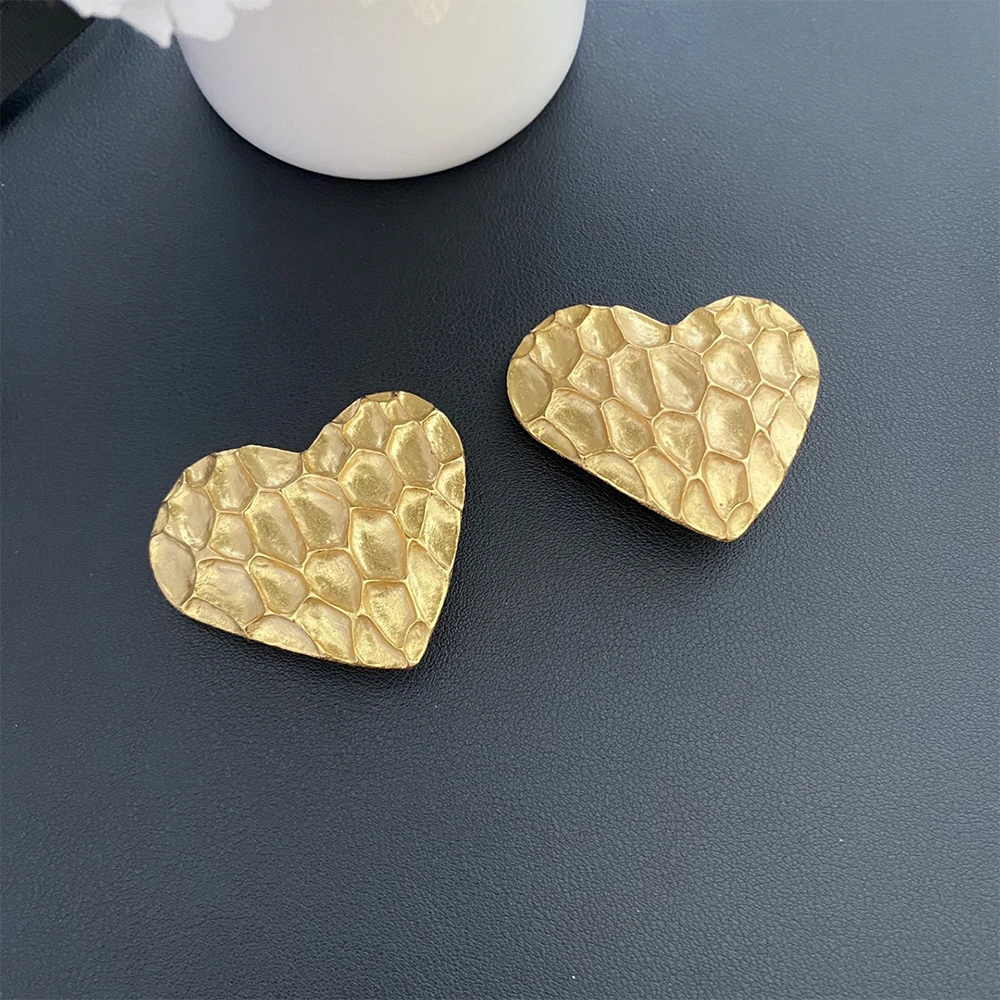 To Reines 2024 Europe Fashion Designer Gold Big Heart Ear Clip Earrings Women Hight Quality Luxury Jewelry