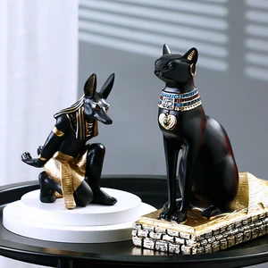 Northeuins reçine anubis köpek tanrı, bir raf şarap heykelleri bastet şişe tutucu, mısır kedi heykeli, restoran, dolap, masa, dekorasyon öğesi 6 Büyük satış anubis bebeği-no. 5