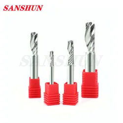 Single Flute End Mills Spiral Router Bit Tungsten Carbide Milling Cutter 4/6mm Shank CNC Router Bits 3D Milling Cutter Drill