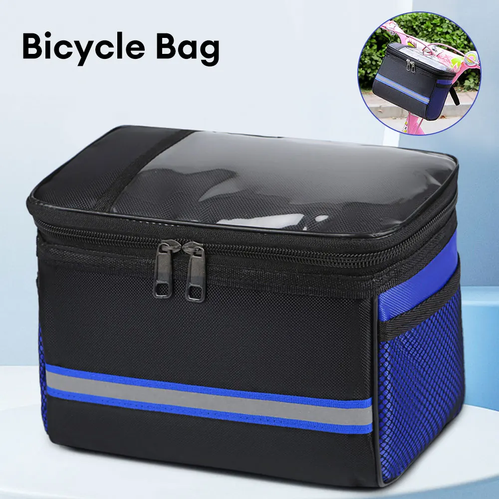 Bike Storage Bags Large Capacity Bike Front Basket Waterproof Tube Handlebar Canvas Bag Waterproof Bicycle Accessories Wholesale