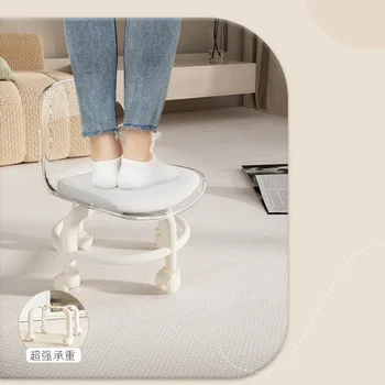 범용 휠 소형 스툴 가정용 소형 벤치 도르래, 로우 스툴 거실, 아기 인공물 모바일 스툴 솔기 의자