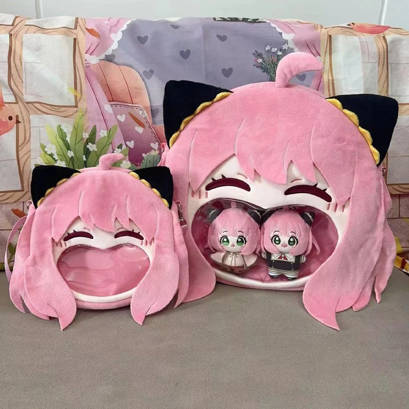 

Anime Knapsack Spy×Family Character Kawaii Girls Anya Forger Big Face Transparent Backpack Messenger Bag Gifts