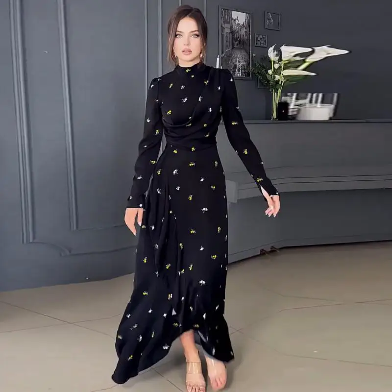 Robe de soirée longue pour femmes, robes élégantes pour le Rh, robe imprimée de créateur MMobLady, vêtements de fête féminins éducatifs, 2024